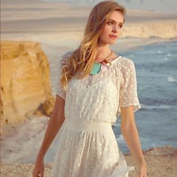 Leifnotes Cream Sequin Dot Dress (Anthropologie) - Picture 3 of 5